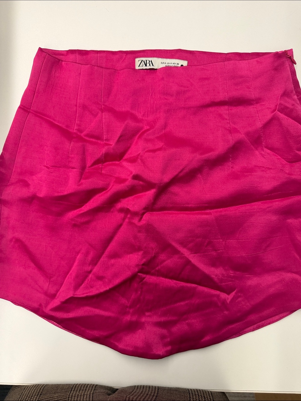 Zara Hot Pink Satin Mini Skirt